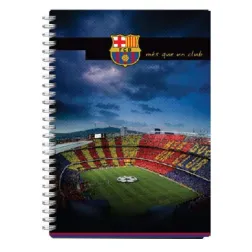 Zvezek s špiralo A5 mali karo, trde platnice, FC Barcelona