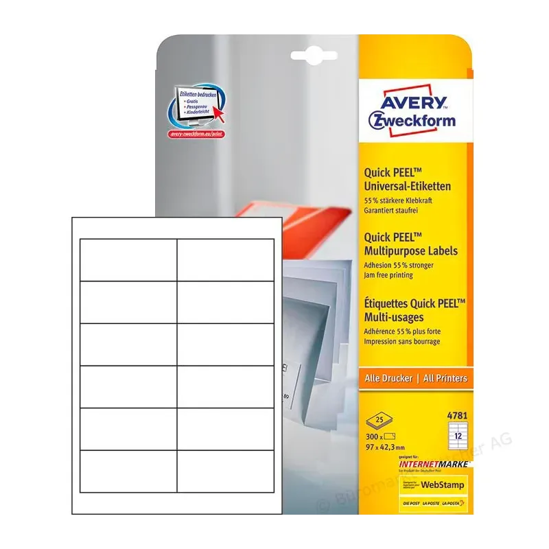 Univerzalne etikete 97 x 42,3 mm - 25/1 Univerzalne etikete 97 x 42,3 mm - 25/1