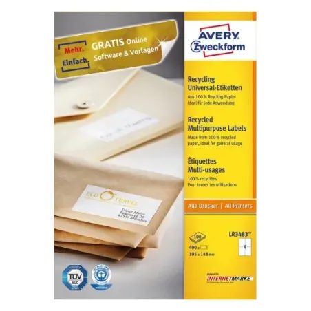 Reciklirane univerzalne etikete 105 x 148 mm