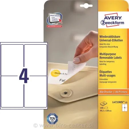 Odstranljive univerzalne etikete 99,1 x 139 mm