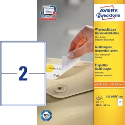 Odstranljive univerzalne etikete 199.6 x 143.5 mm