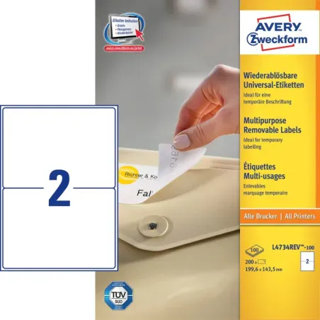 Odstranljive univerzalne etikete 199.6 x 143.5 mm