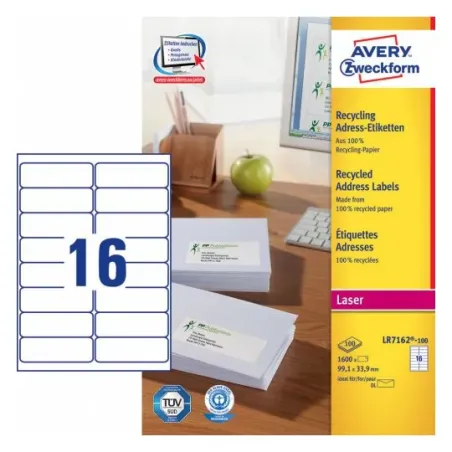 Reciklirane etikete za DL ovojnice 99,1 x 33,9 mm