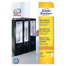 Odstranljive etikete za široke registratorje 192 x 61 mm 1/20