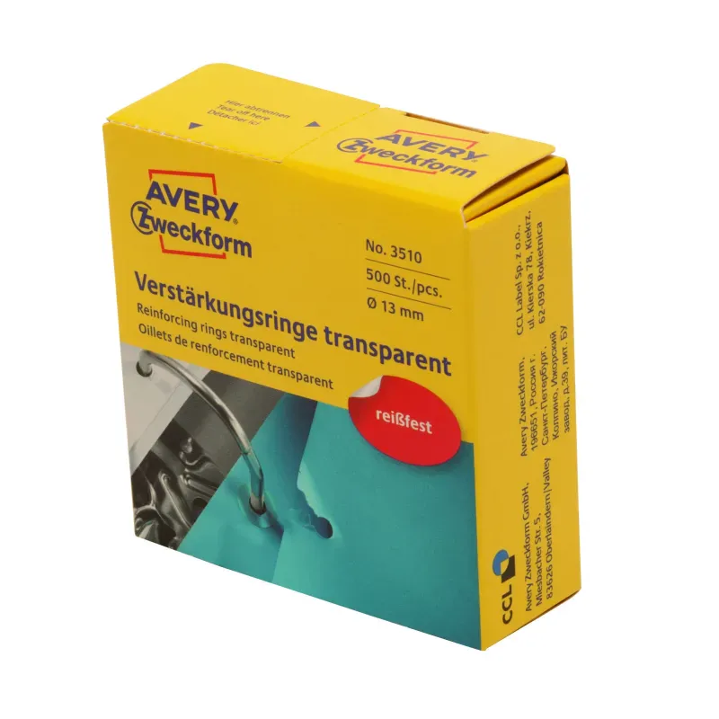 Etikete za ojačitev lukenj, transparentna