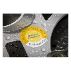 Kontrolne etikete "Next Inspection", letnice 2018 - 2023, Ø 20 mm, rumene