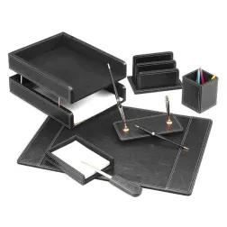 Namizni komplet 7-delni, usnjen