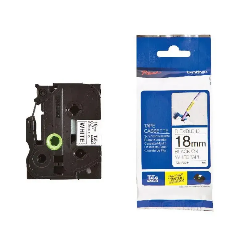 Upogljivi laminirani trak črna na belem 18 mm