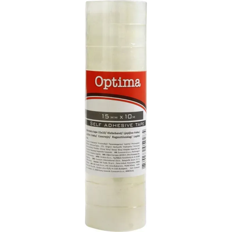 Selotejp Optima, 15 mm x 10 m, prozoren - 10/1