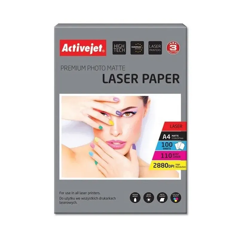 Foto papir Activejet A4 Laser Mat 110 g, 100/1 Foto papir Activejet A4 Laser Mat 110 g, 100/1