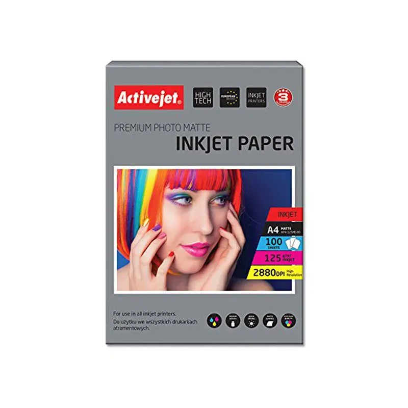 Foto papir Activejet A4 Inkjet Mat 125 g, 100/1 Foto papir Activejet A4 Inkjet Mat 125 g, 100/1