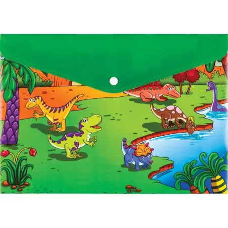 Mapa A4 z gumbom "Dinosaurs"