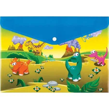 Mapa A4 z gumbom "Dinosaurs"