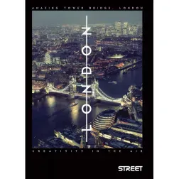 Zvezek Street Bridges A4 črte (z robom) 