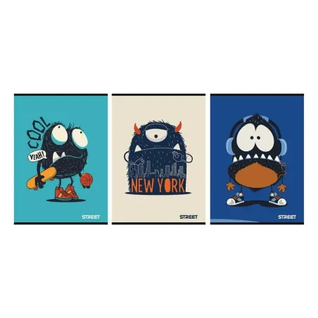 Zvezek Street Monsters A4 mali karo