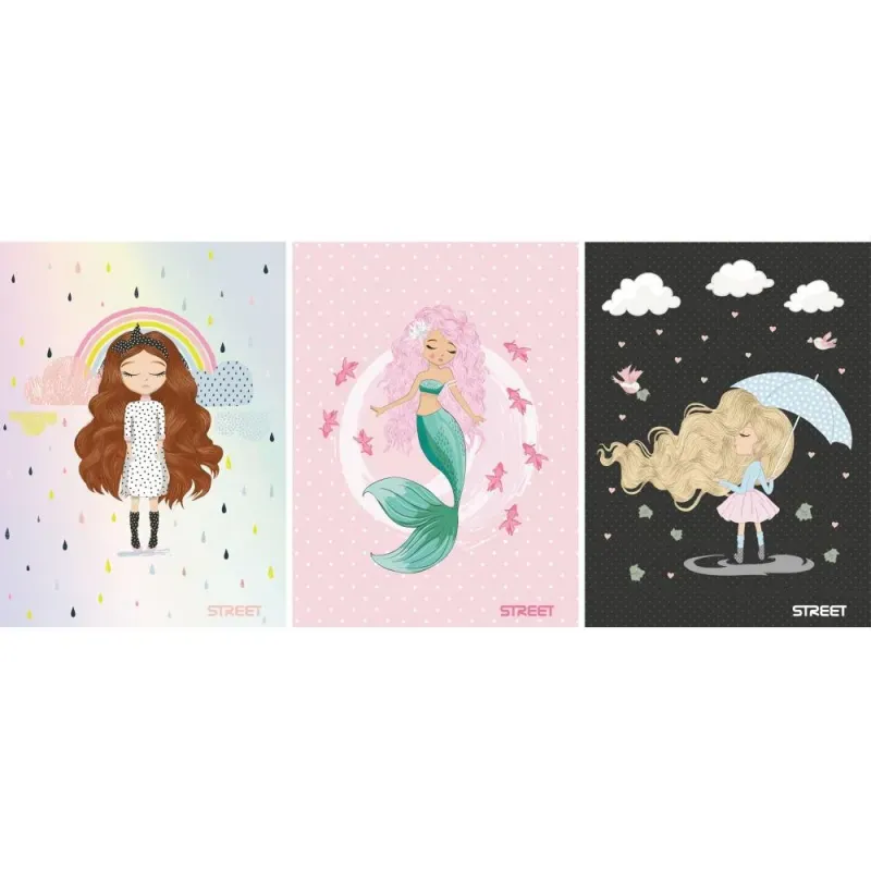 Zvezek Street FashionistaA5 črte z robom