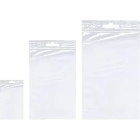 Vrečka ZIP z EURO LUKNJO 100x150mm