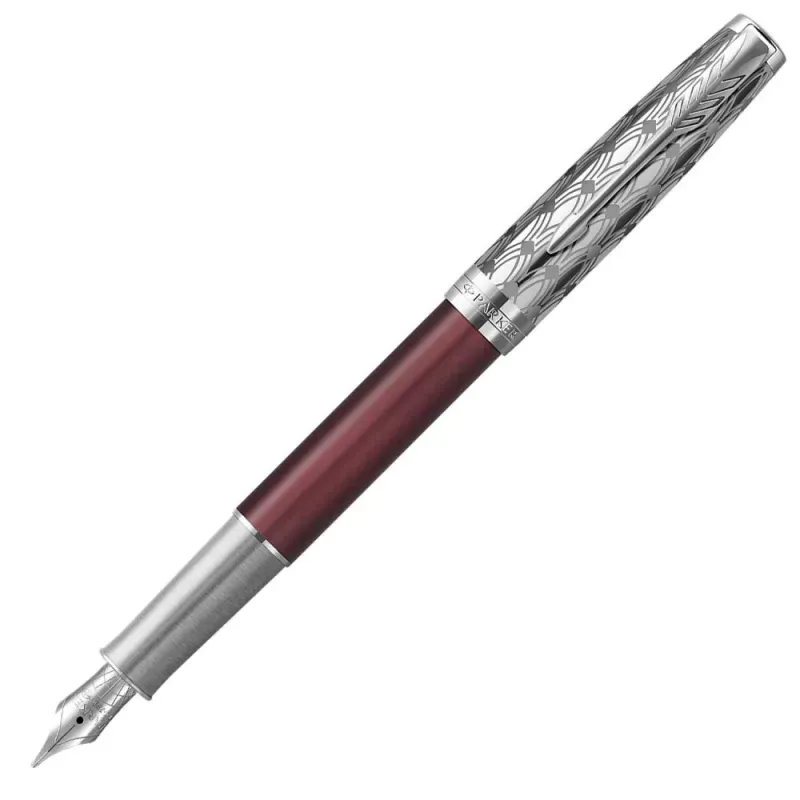 Nalivno pero Parker Sonnet metal rdeča