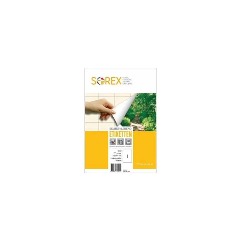 Etikete Sorex 210 x 297 mm, 100/1