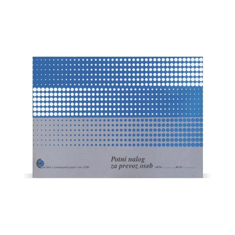 Potni nalog za prevoz oseb A5 (obrazec 4700)