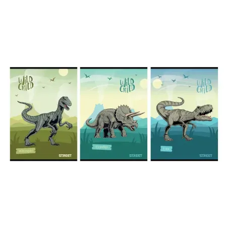 Zvezek Street Dinosaurs A4 črte z robom