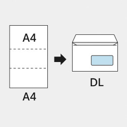 Kuverta A23 z desnim oknom | 110x230 | Optima 80g |