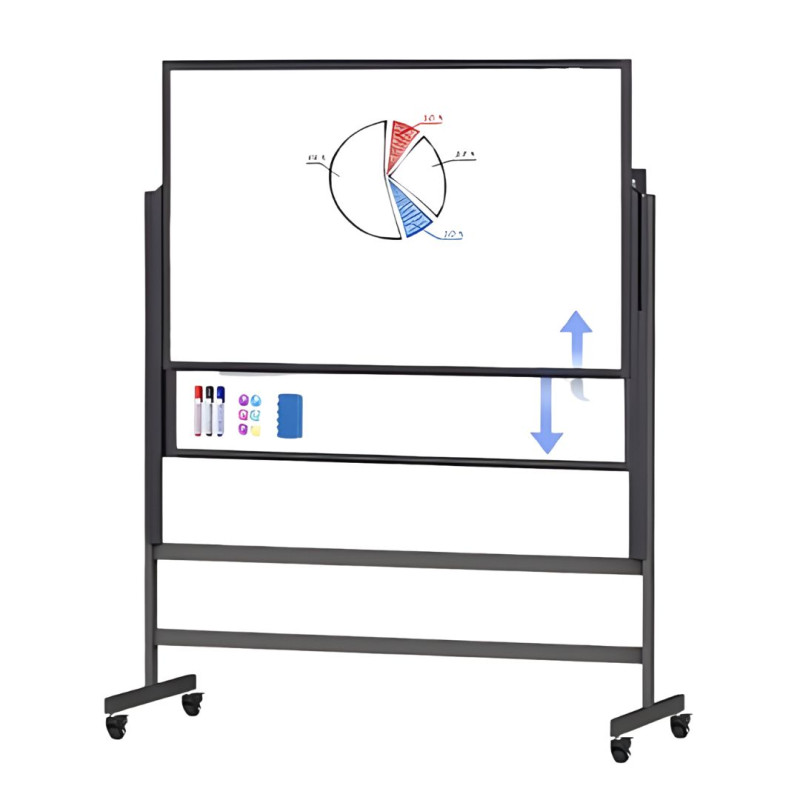 Samostoječa magnetna tabla 74×120 cm - Črna Sliding