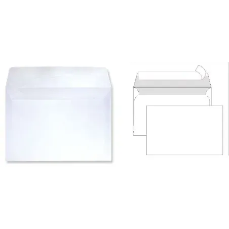 Kuverta B5 - 17,5 x 25,0 cm, bela - 90 gr, 1/1