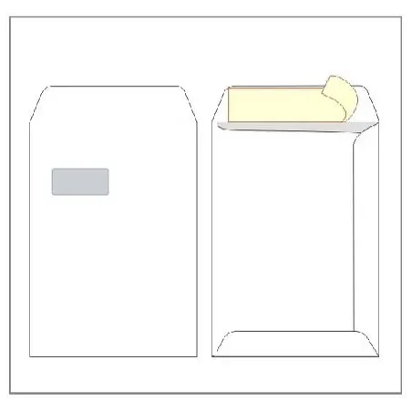 Kuverta vrečka C4 – 23 x 33 cm, DO, bela, 100 g - 500/1