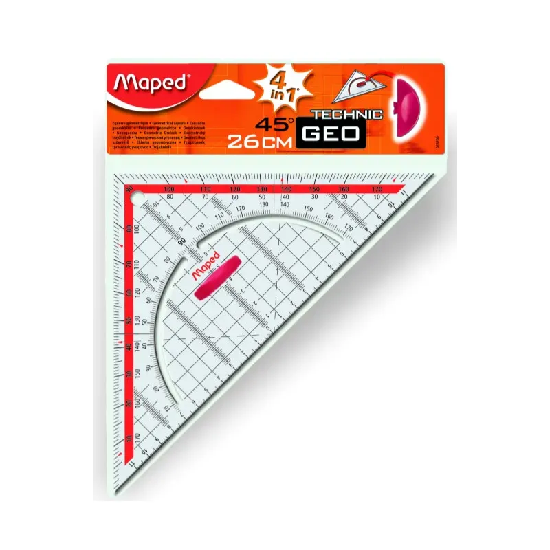 Geo trikotnik Maped 26 cm/45' + držalo