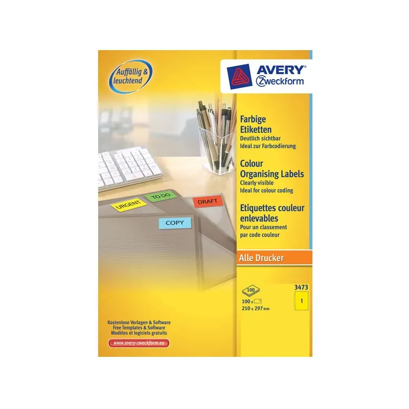 Etikete za označevanje, rumene 210 x 279 mm 