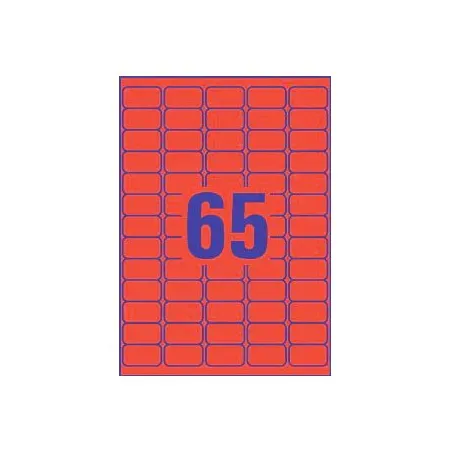 Odstranljive rdeče etikete 38,1 x 21,2 mm