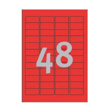 Odstranljive rdeče etikete 45,7 x 21,2 mm