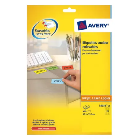 Etikete za označevanje, odstranljive rumene 63,5 x 33,9 mm - L6035-20  